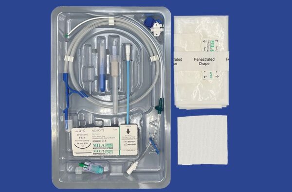 MilaCath G-Wire Single Lumen,16Ga (5Fr) x 20cm with integrated extension set, 18Ga Catheter Introducer